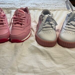 Reebok Kids Pink and White Sneakers